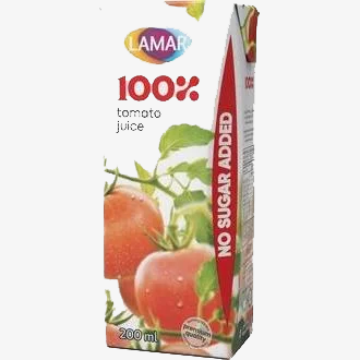 عصير لامار طماطم200 ملل طبيعى 100% بدون اضافه سكر